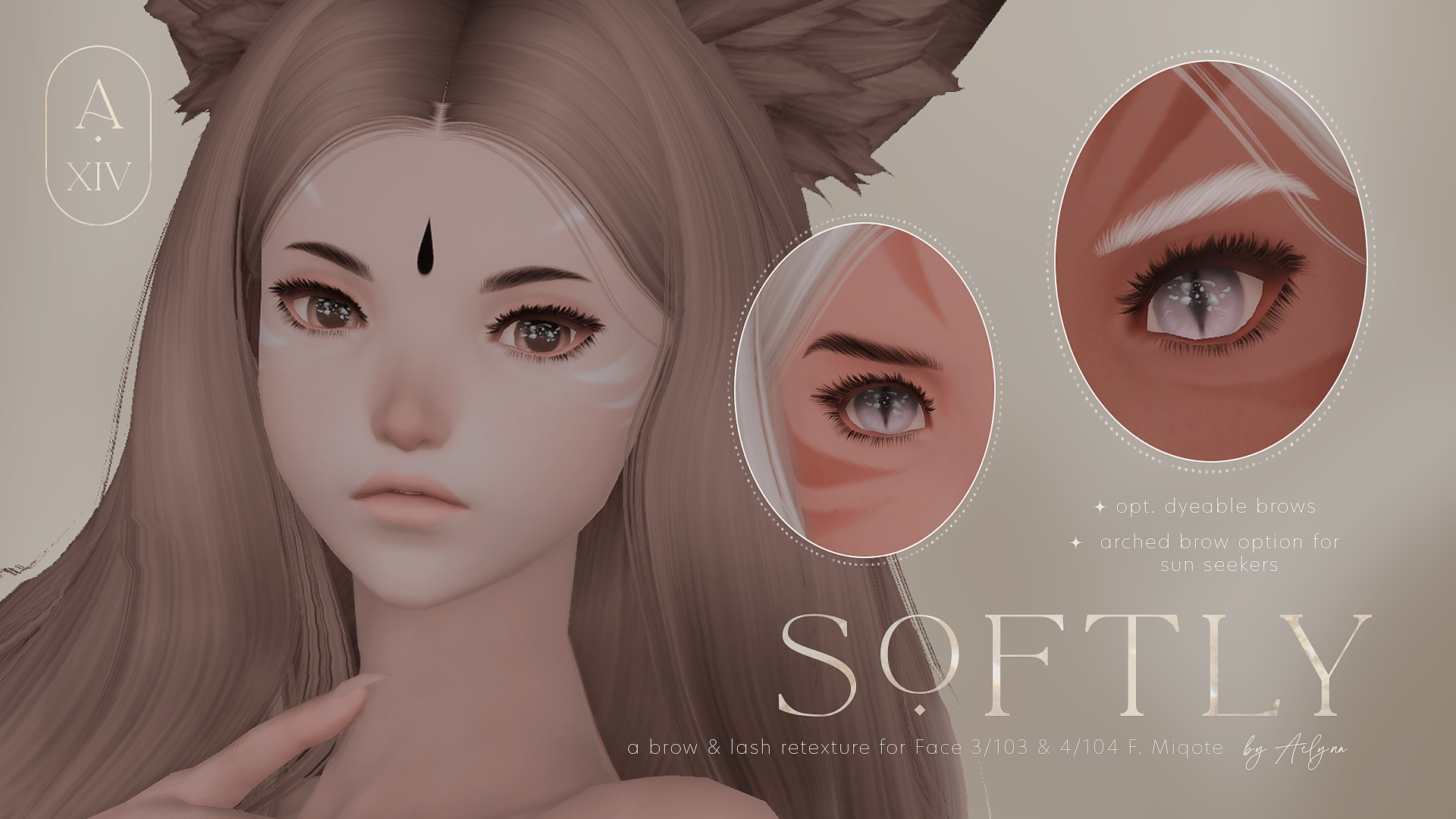 Softly Brows + Lashes retexture The Glamour Dresser Final Fantasy