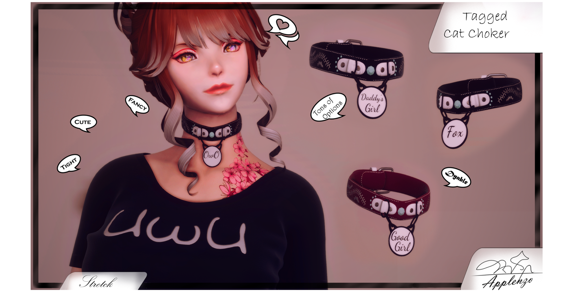 [Holo] Tagged Cat Choker The Glamour Dresser Final Fantasy XIV Mods