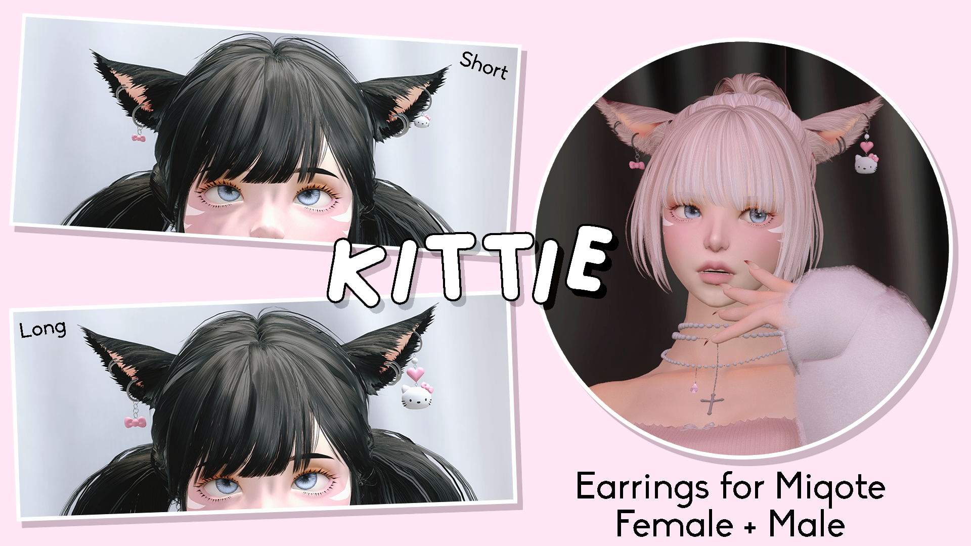Kittie Earrings The Glamour Dresser Final Fantasy XIV Mods and More