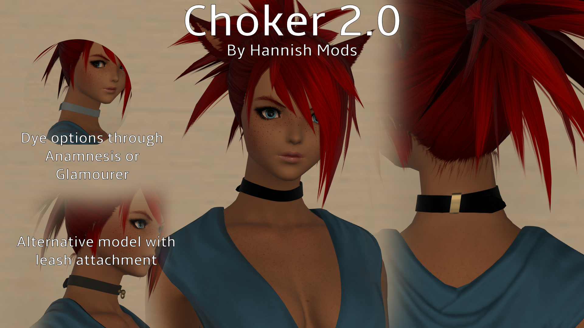 Leather Choker 2.0 The Glamour Dresser Final Fantasy XIV Mods and More