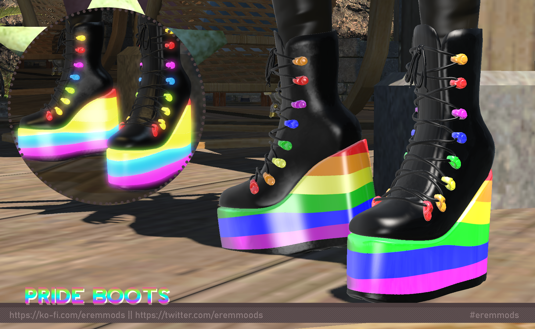 Pride Boots [Unisex] The Glamour Dresser Final Fantasy XIV Mods and