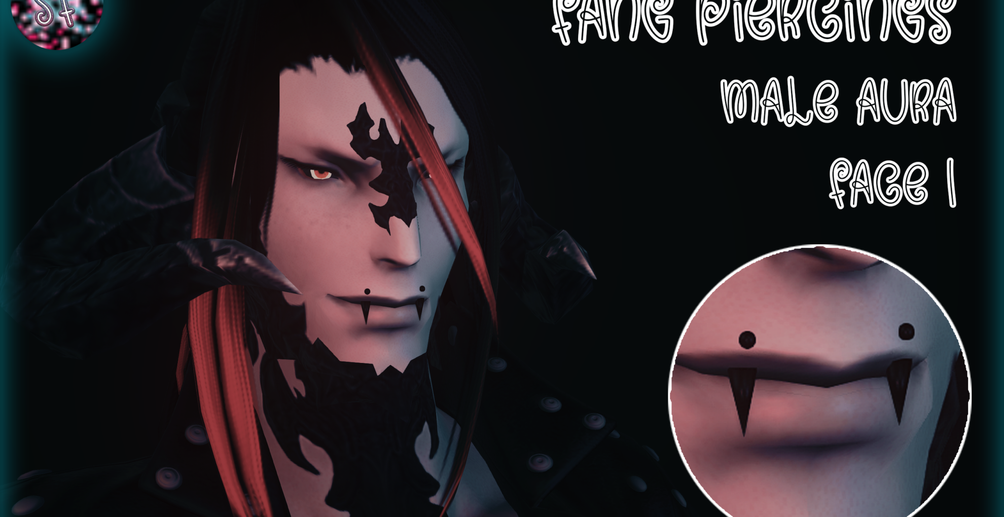 [M]Aura Face 1 Fang Piercings The Glamour Dresser Final Fantasy XIV
