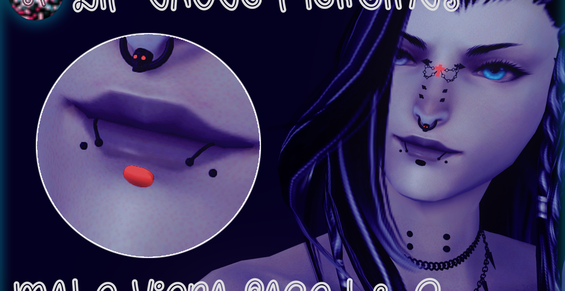 [M]Viera Face 1/3 Lip Gauge Piercing The Glamour Dresser Final