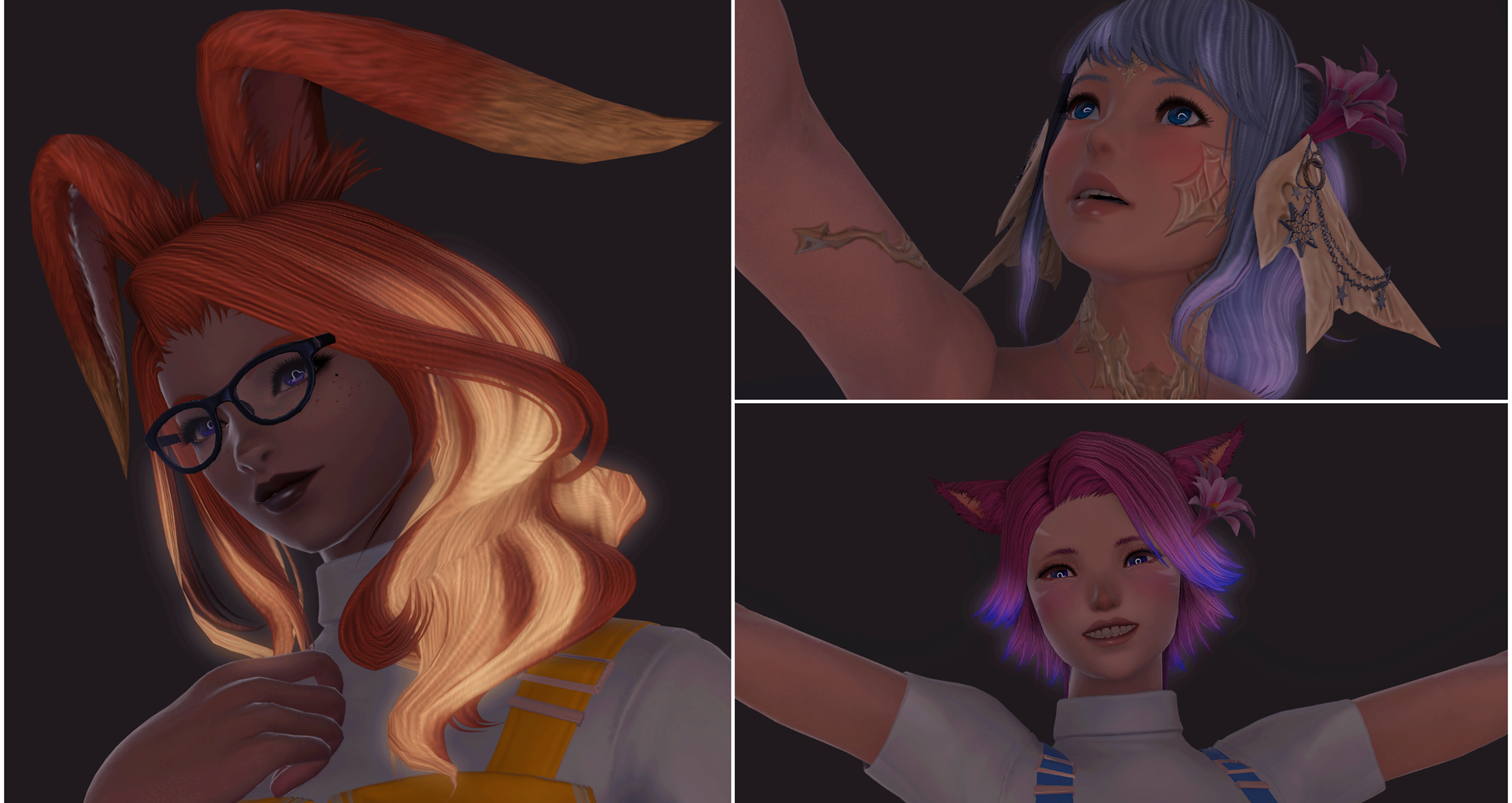 3 Characters with glowy hair