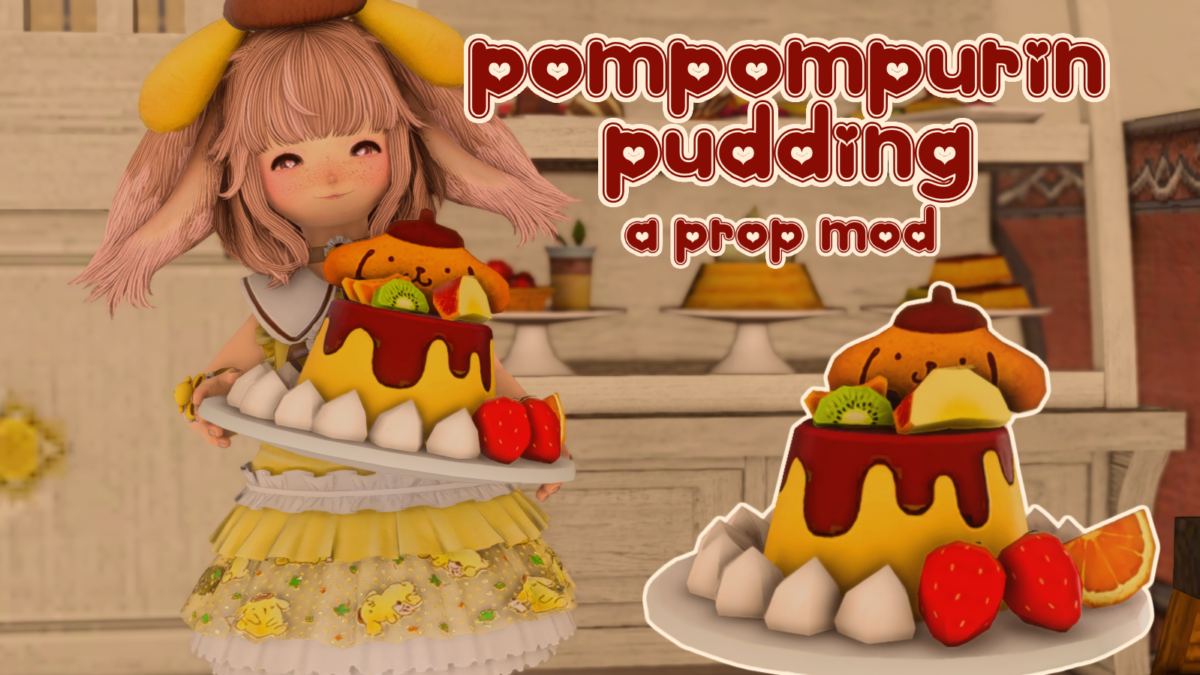 pompompurin pudding ♡ a prop mod The Glamour Dresser Final Fantasy XIV Mods and More