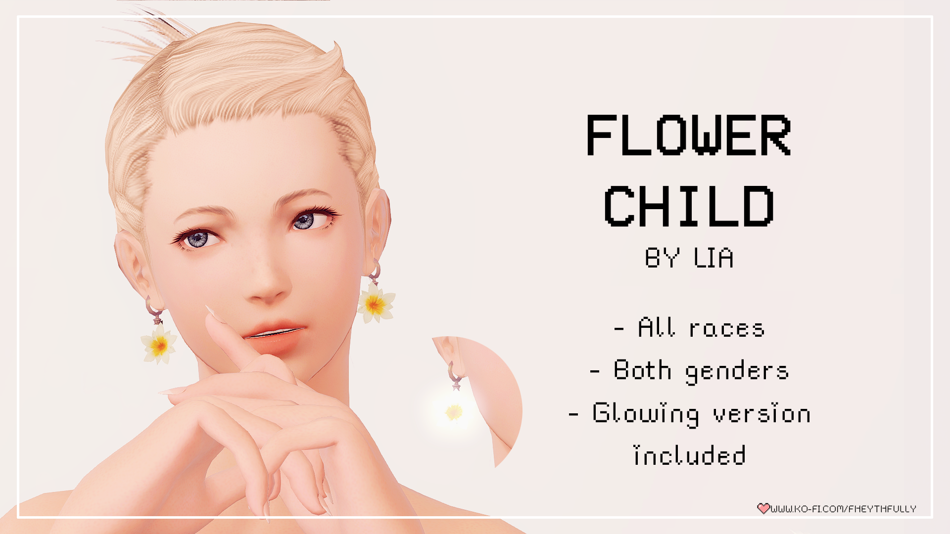 Flower Child Earrings - The Glamour Dresser : Final Fantasy XIV Mods