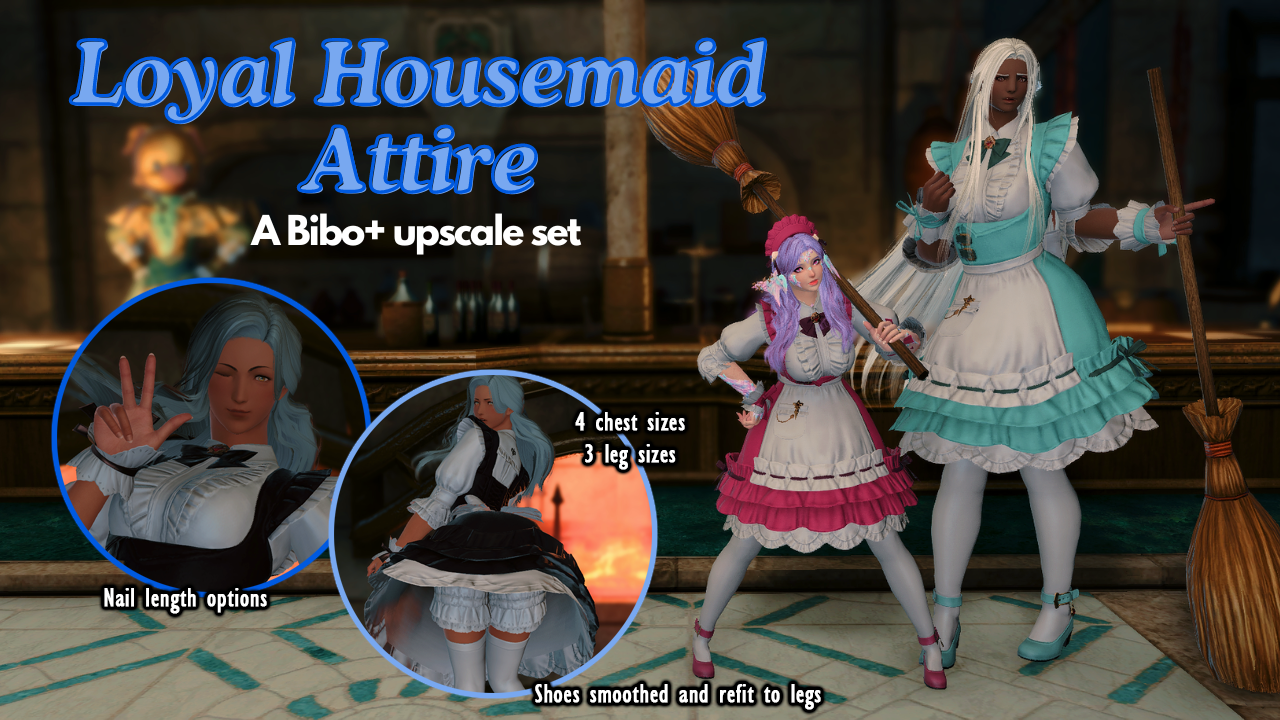 FP] Loyal Housemaids Attire - Bibo+ - The Glamour Dresser : Final Fantasy  XIV Mods and More
