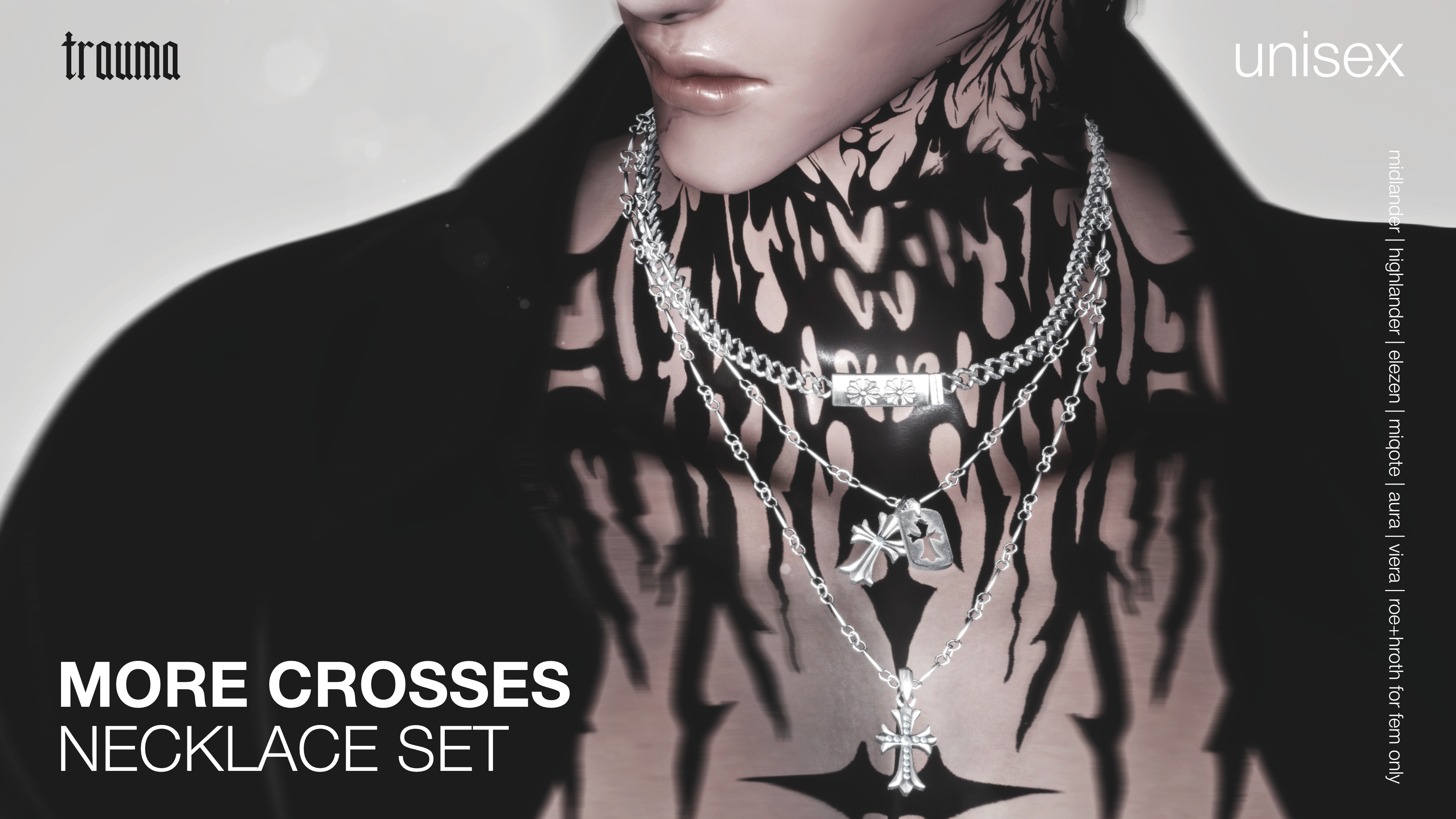Premium Content: MORE CROSSES NECKLACE SET [UNISEX]