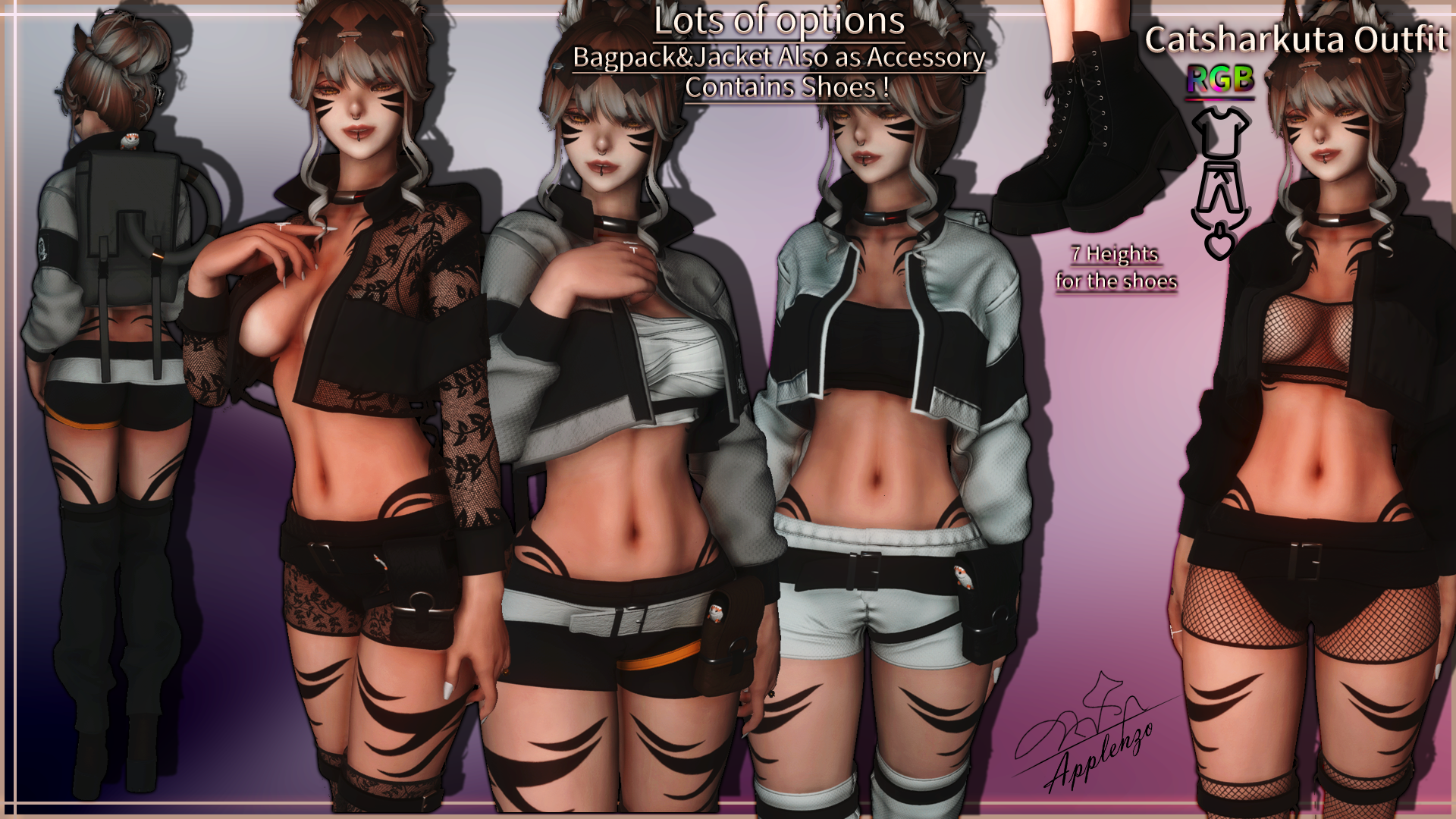 Premium Content: [Holo] Catsharkuta Outfit & Backpack – Lots of sizes