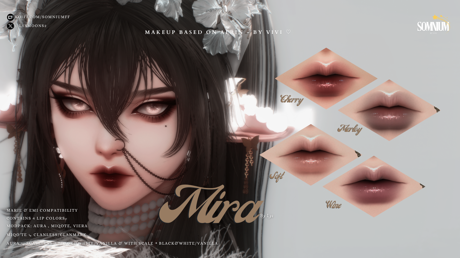⟡ Mira – Makeup Based on Aerin – By Vivi ♡ – Miqote&Aura&Viera