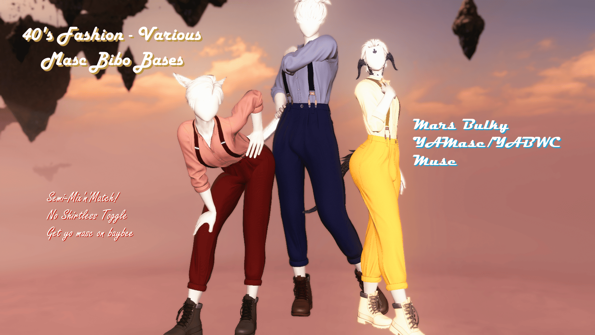 【❖】 40’s Fashion – Various Masc Bibo Bases