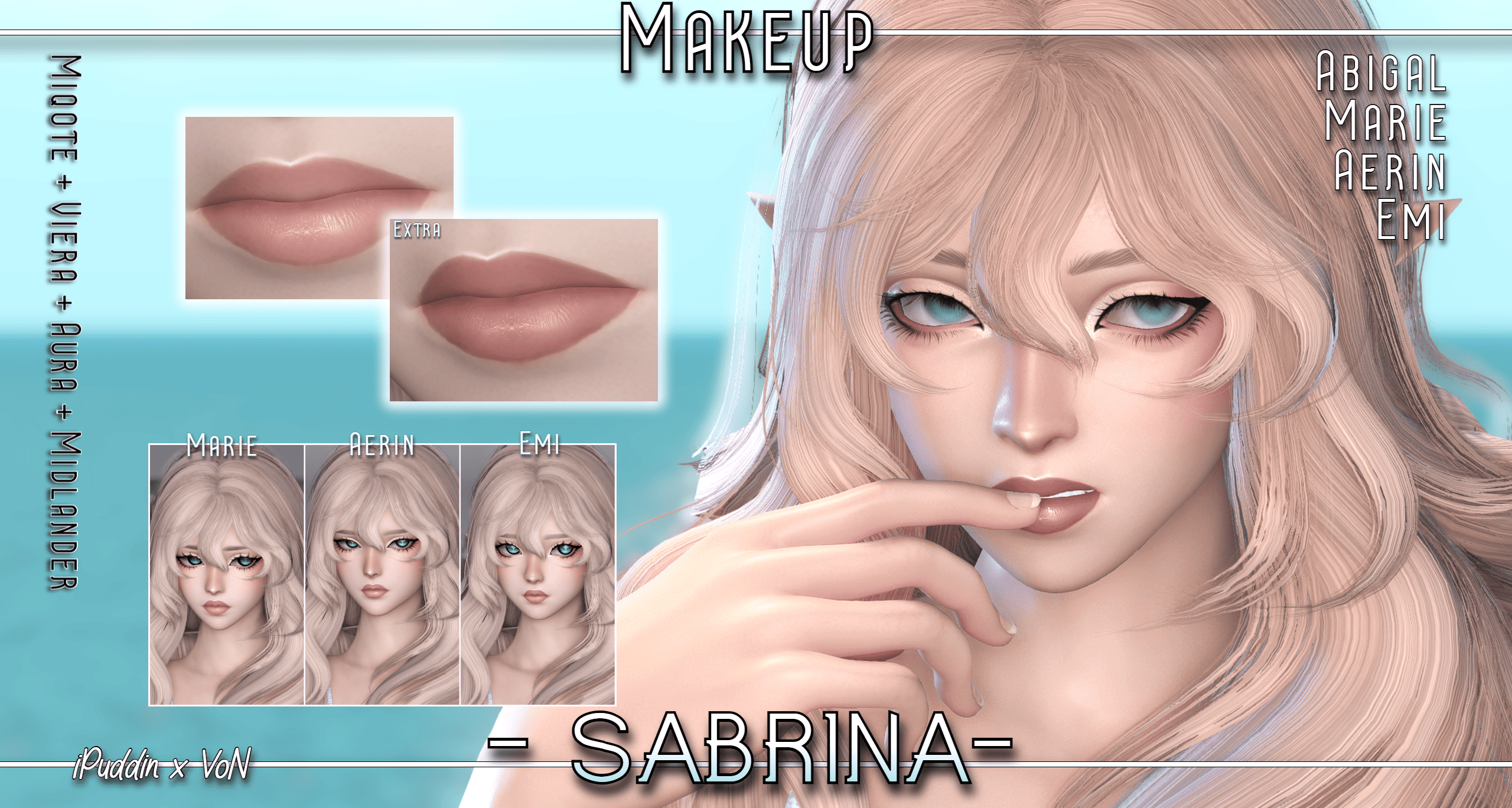 Premium Content: ۶ৎ⋆ Sabrina [MAKEUP for Abigail, Aerin, Marie, Emi+] Modpack + Loosefiles / PSD