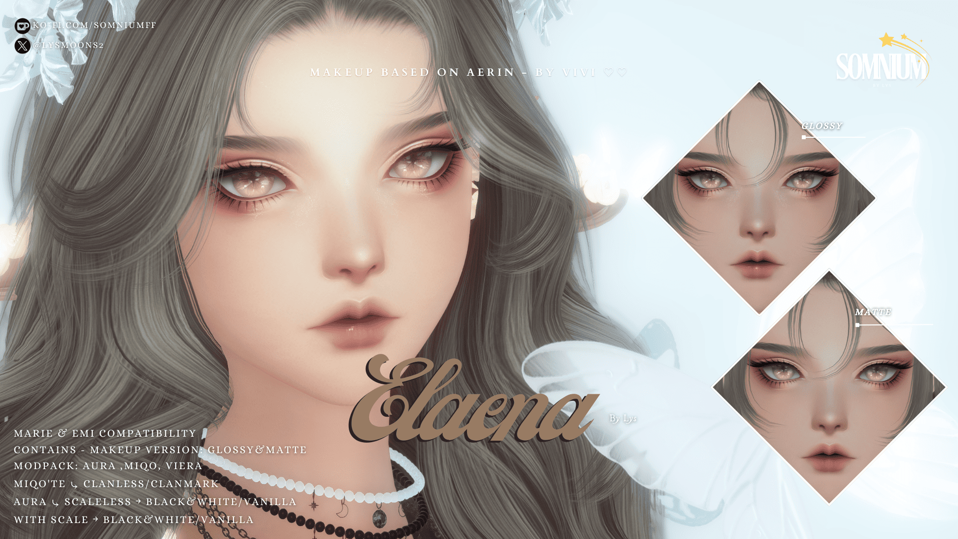 Premium Content: ⟡ Elaena – Makeup Based on Aerin – By Vivi ♡ – Miqote&Aura&Viera