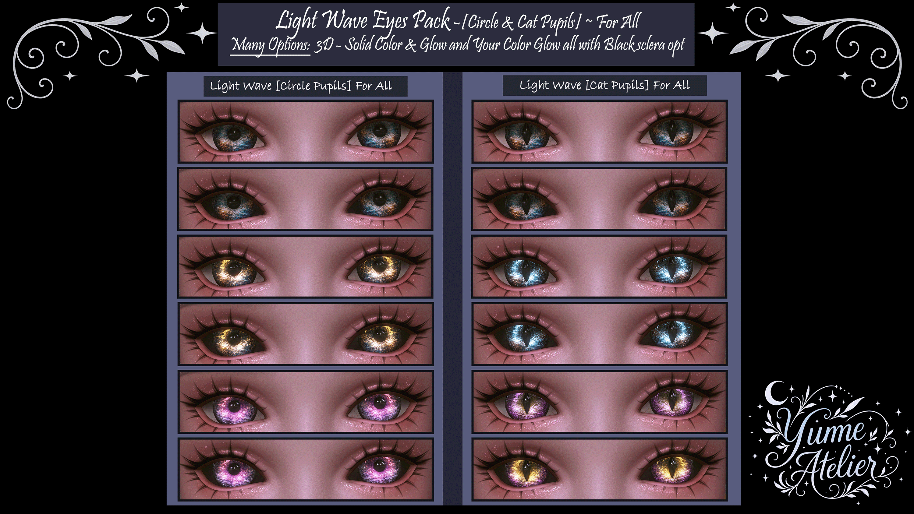 Premium Content: [YumeA]Light Wave Eyes Set For All (3D & Glow)⚜︎[DT]